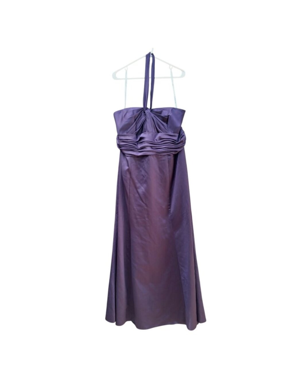 David's Bridal NWT Lapis Purple Satin Trumpet Gown F13629 Sz 22 Convertible